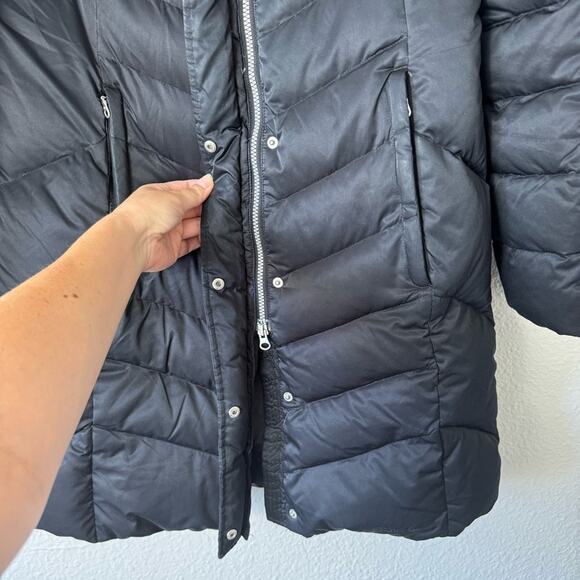 Eddie Bauer Black Goose Down Longline Puffer Jacket Size Small - Picture 2 of 9